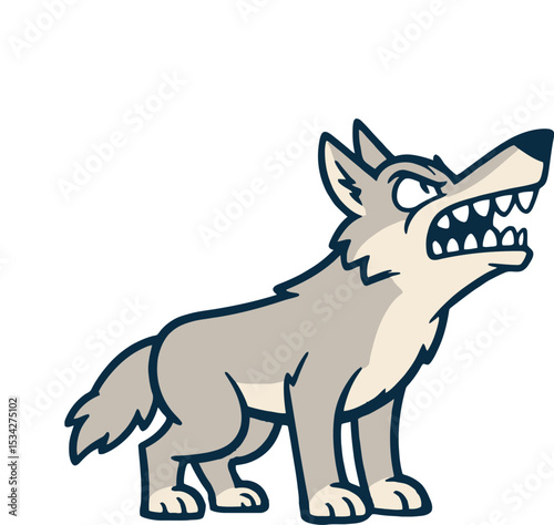 Vector mascot of Howling Wolf character. 