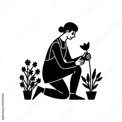Garden Equipment Black Silhouettes  Farming Tools and Yard Work Icons Design