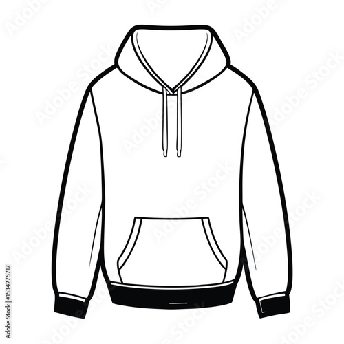 hoodie vector black color silhouette, isolated white background