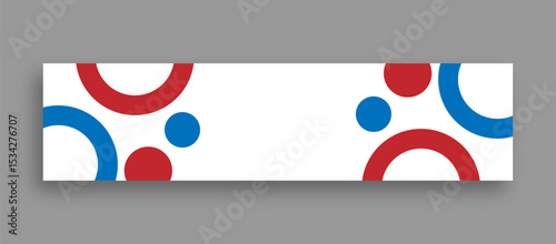 abstract colorful elements white background linkedin banner design