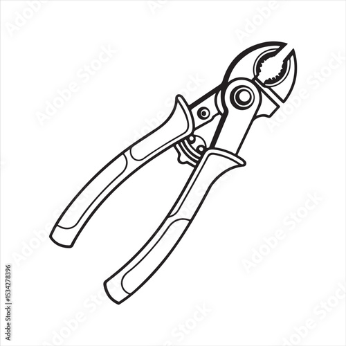 manual cable cutter silhouette vector