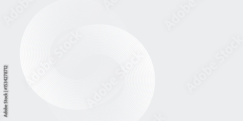 Abstract white glowing geometric lines on gray background. Modern shiny blue circle lines pattern.eps 10