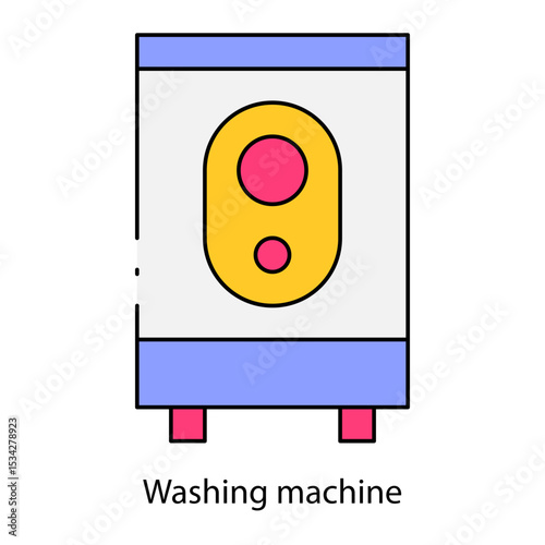 Washing machine single icon vector illustration