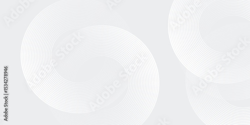 Abstract white glowing geometric lines on gray background. Modern shiny blue circle lines pattern.eps 10