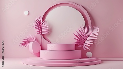 Abstract background, mock up scene geometry shape podium for product display. 3D rendering 