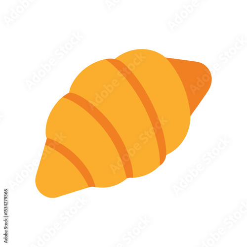 breakfast croissant delicious fast food item color vector illustration on white background