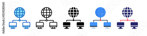 Network Multiple Style Icon Set Collection.