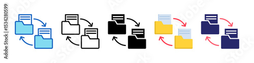 File Transfer Multiple Style Icon Set Collection.