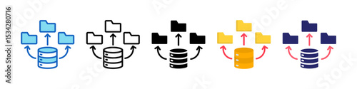 Distribution Multiple Style Icon Set Collection.