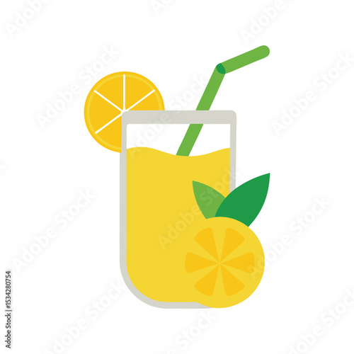 lemonade delicious fast food item color vector illustration on white background