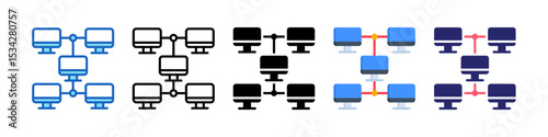 Computer Network Multiple Style Icon Set Collection.