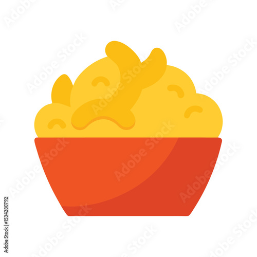 mac and cheese delicious fast food item color vector illustration on white background