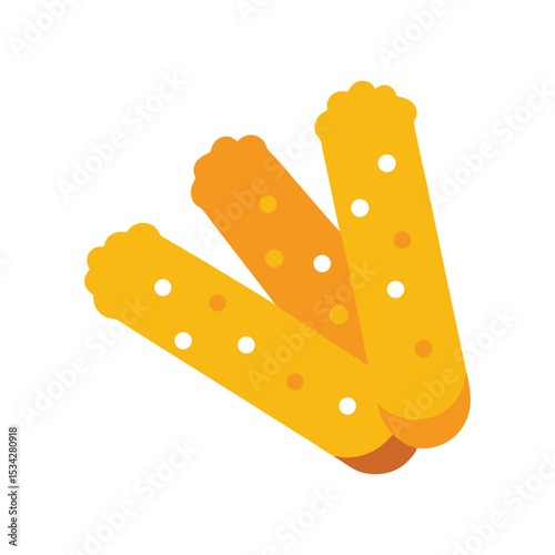 mozzarella sticks delicious fast food item color vector illustration on white background