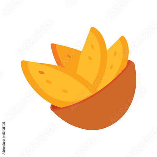 potato wedges delicious fast food item color vector illustration on white background