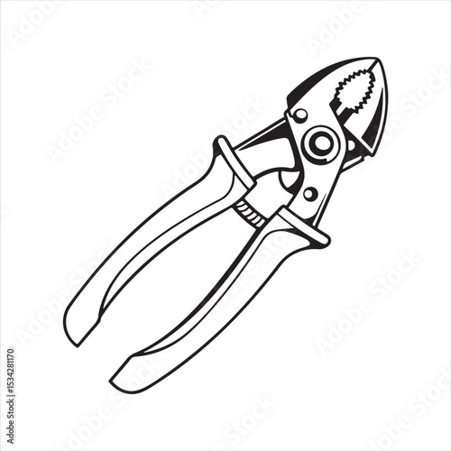 manual cable cutter silhouette vector
