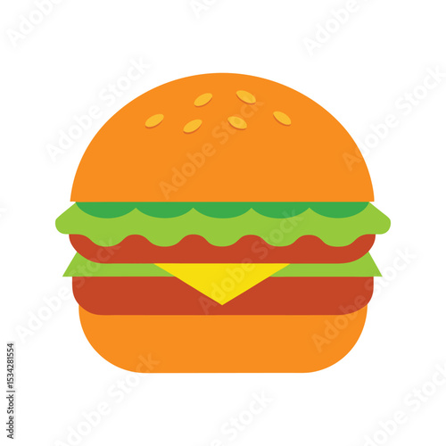 veggie burger delicious fast food item color vector illustration on white background