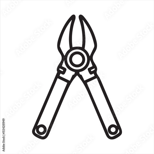 manual cable cutter silhouette vector