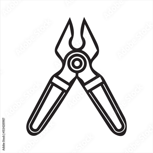 manual cable cutter silhouette vector