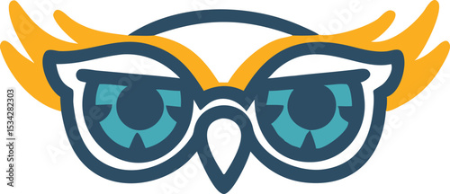 cartoon_owl,owl_illustration,big_eyes,glasses,blue_frame,spectacles,cute_owl,bird_icon,animal_mascot,winged_creature,smart_owl,intelligent_owl,owl_logo
