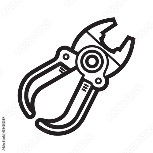 manual cable cutter silhouette vector