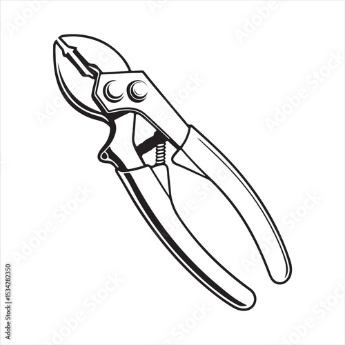 manual cable cutter silhouette vector