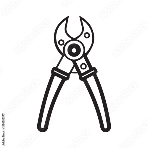manual cable cutter silhouette vector