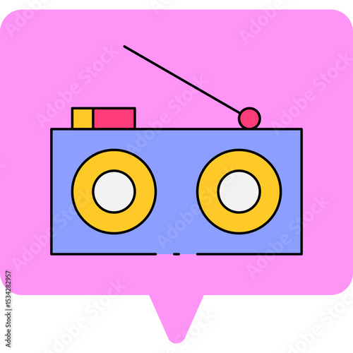 Radio single icon vector illustration