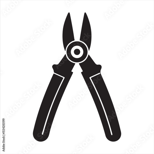 manual cable cutter silhouette vector
