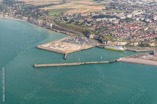 vue aérienne de Dieppe en France