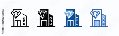 Enterprise icon sheet multiple style collection isolated vector