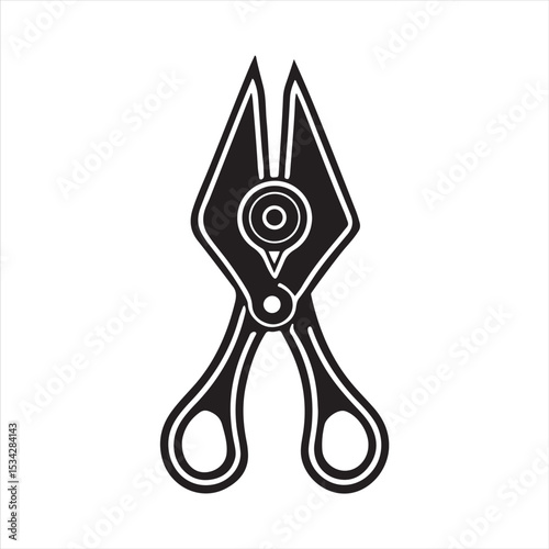 manual cable cutter silhouette vector