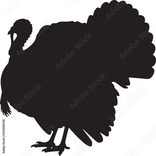 Turkey cock bird poultry animal silhouette. Good use for logo, symbol, mascot, web icon, sticker, sign, or any design you want. Easy to use.