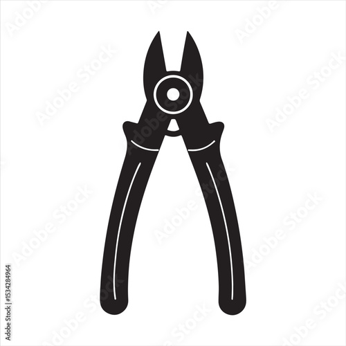 manual cable cutter silhouette vector
