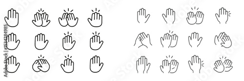 Diverse hand gestures conveying various emotions and activities in a vector flat illustration style