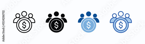 Customer icon sheet multiple style collection isolated vector