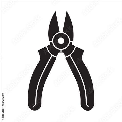 manual cable cutter silhouette vector