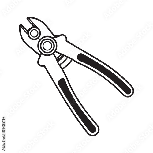 manual cable cutter silhouette vector
