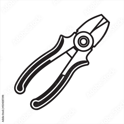 manual cable cutter silhouette vector
