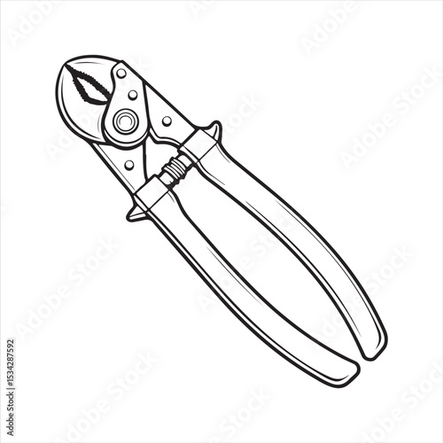 manual cable cutter silhouette vector