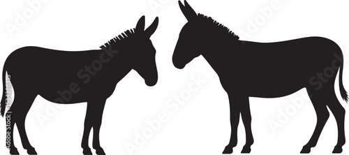donkey illustration, donkey silhouette vector, donkey silhouette on transparent background, donkey silhouette isolated on white