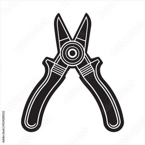 manual cable cutter silhouette vector