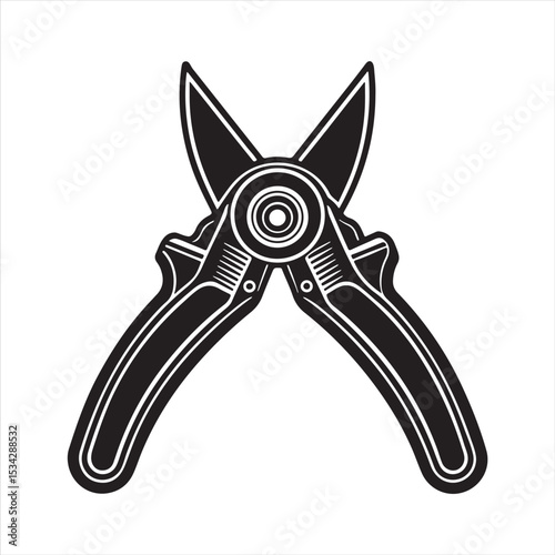 manual cable cutter silhouette vector