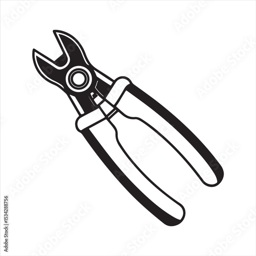 manual cable cutter silhouette vector