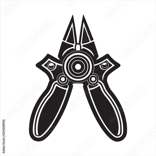 manual cable cutter silhouette vector