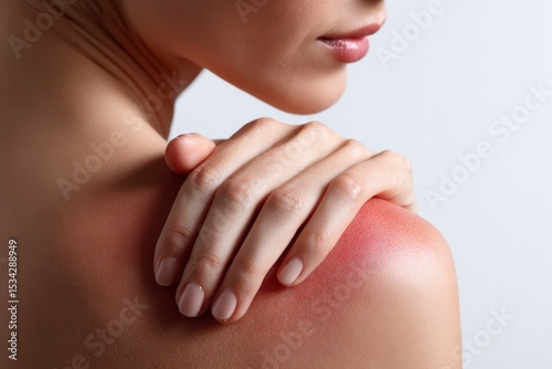 woman sunburn shoulders red painful