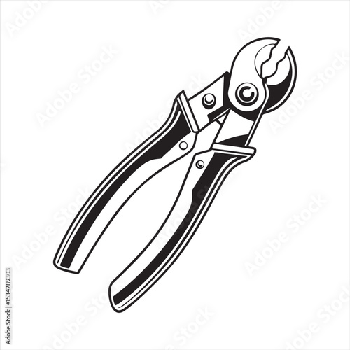 manual cable cutter silhouette vector