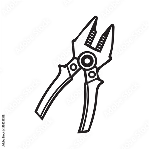 manual cable cutter silhouette vector