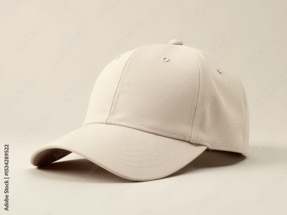 Fototapeta premium Beige Baseball Cap Isolated Studio Shot