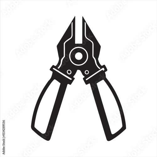 manual cable cutter silhouette vector