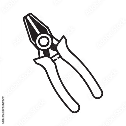 manual cable cutter silhouette vector